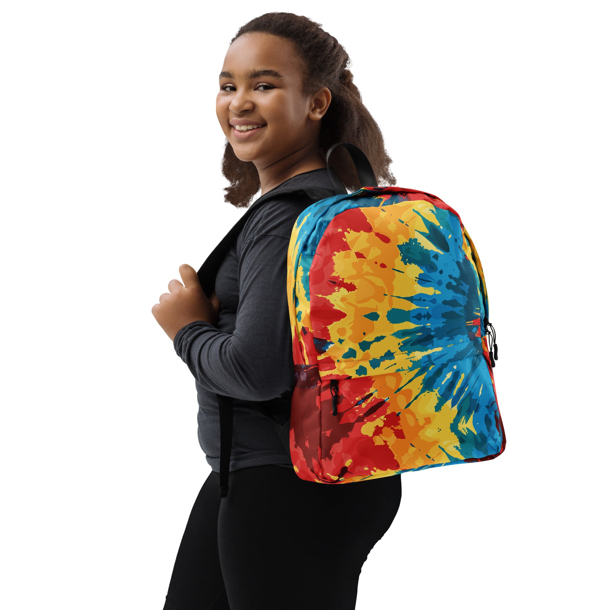 Vibrant Tie-Dye Medium Backpack for Daily Use