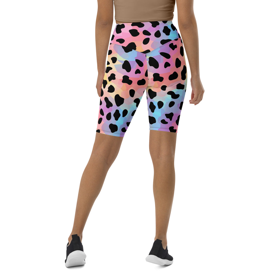 Vibrant Leopard Print Biker Shorts for Women