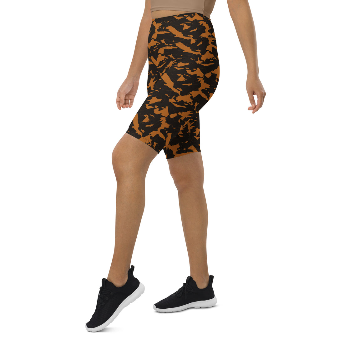 High-Waisted Camo Biker Shorts with Butt-Lifting Fit