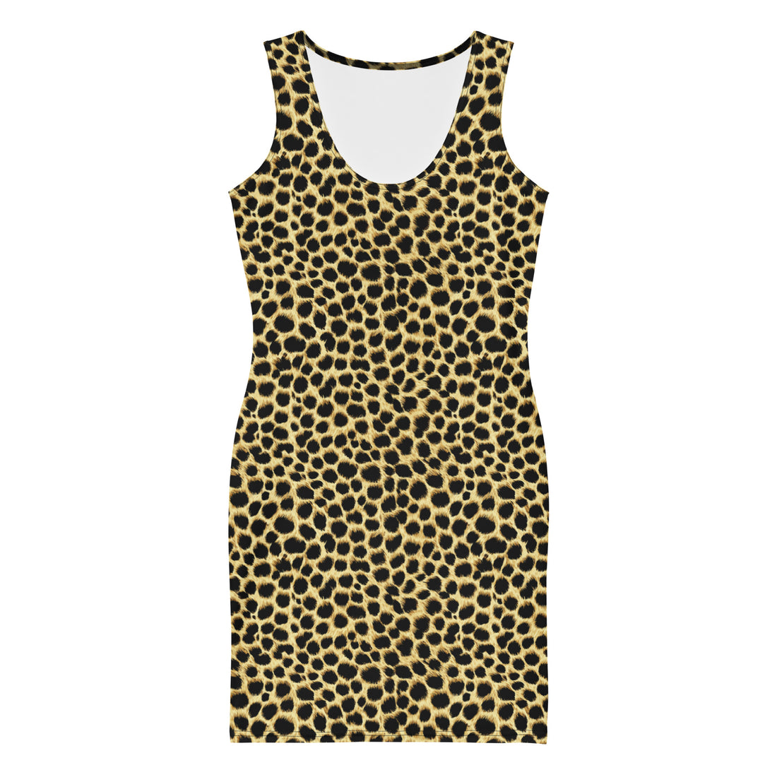 Cheetah print bodycon dress for women, showcasing a bold and fitted design.