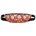 Floral fanny pack in red with white flowers, stylish and functional for outdoor activities.