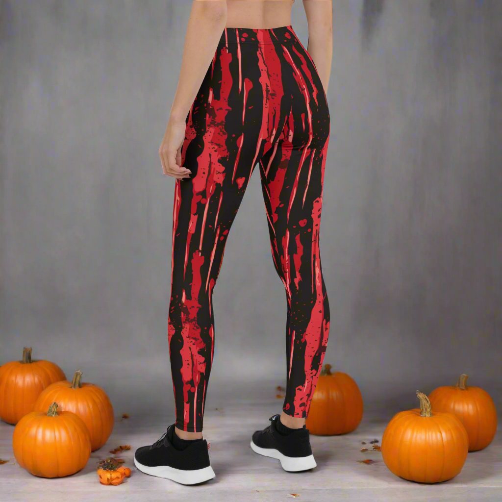 Halloween Bloody Stripe Leggings for Women