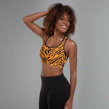 Wild Tiger Print Padded Sports Bra