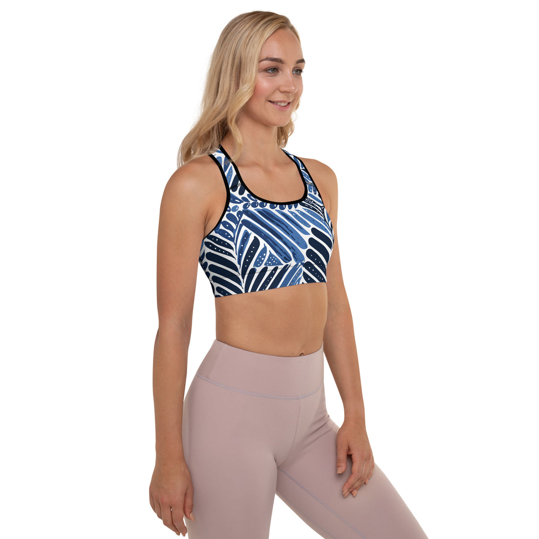 Stylish Padded Sports Bra with Moisture-Wicking Fabric