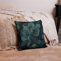 Emerald Peony Luxe Knitted Pillow with elegant floral design and rich colors, perfect for winter decor.