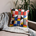 Colorful geometric patterned premium pillow with a hidden zipper