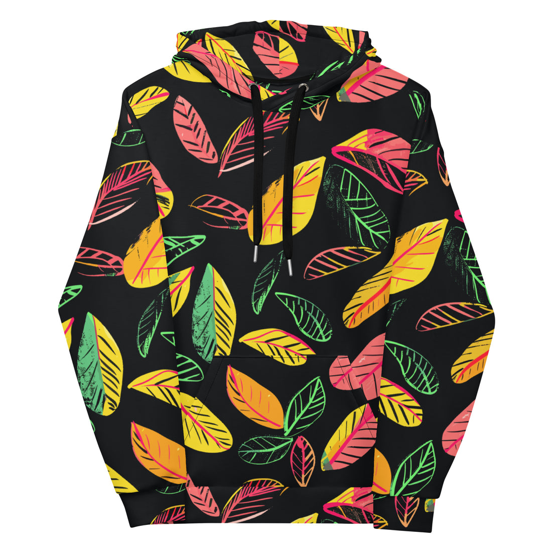 Vivid Leaf Print Unisex Hoodie