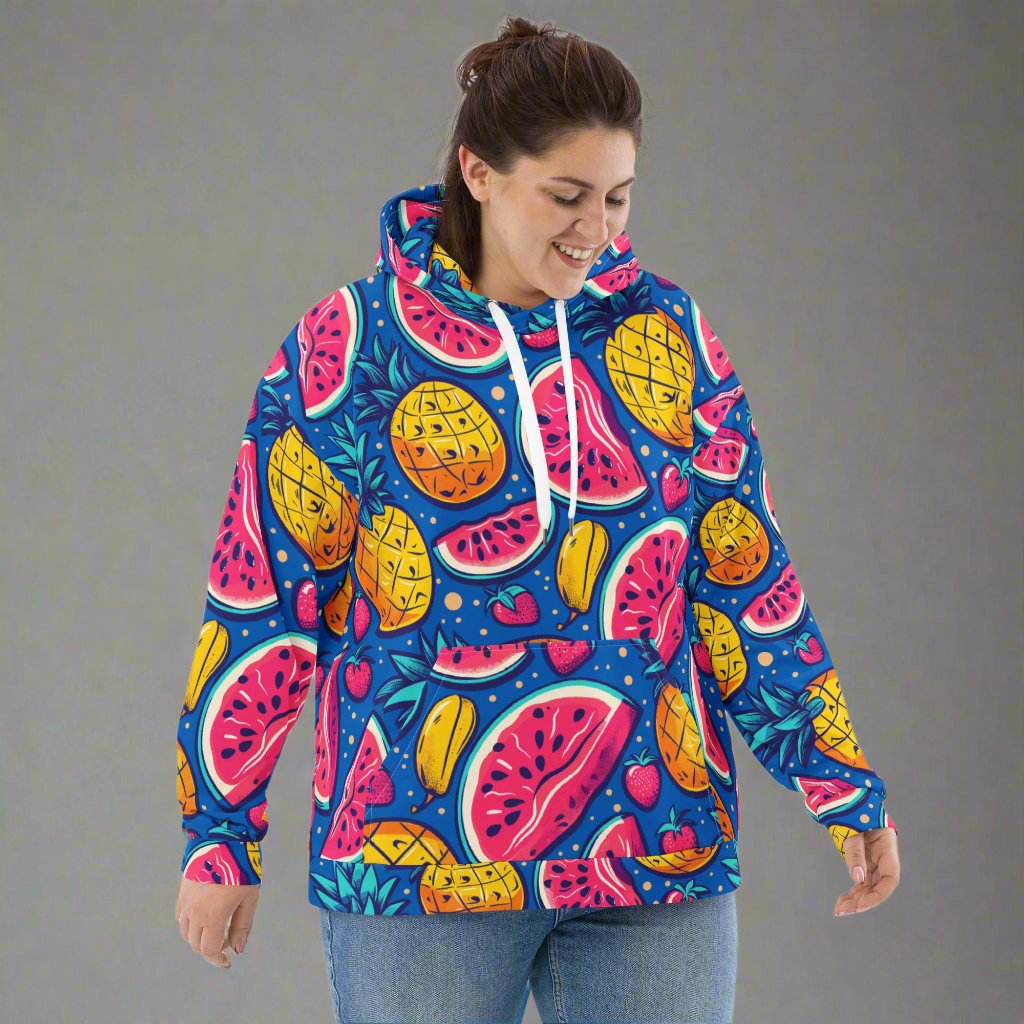 Vibrant Fruit Print Unisex Hoodie