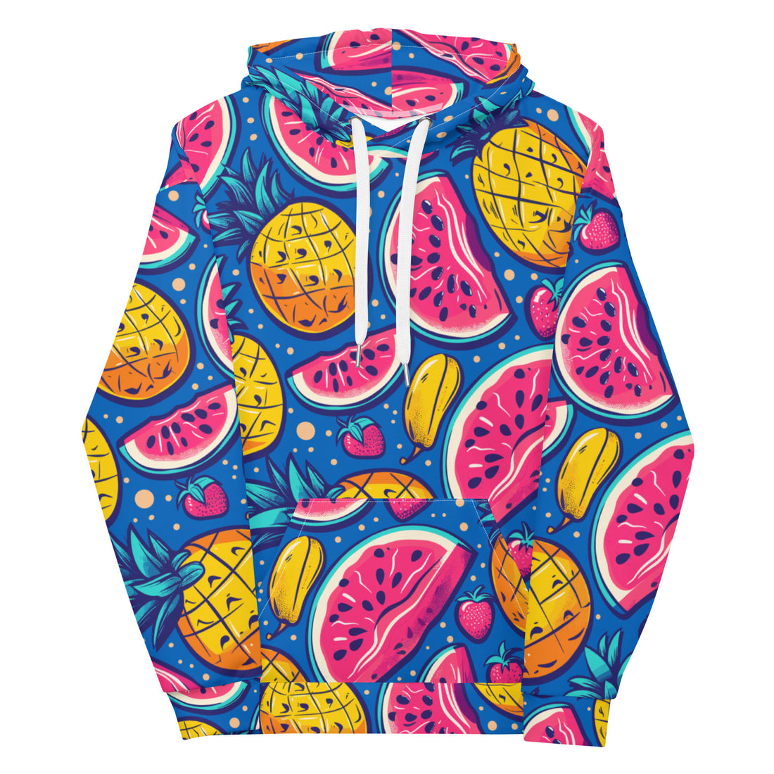 Vibrant Fruit Print Unisex Hoodie