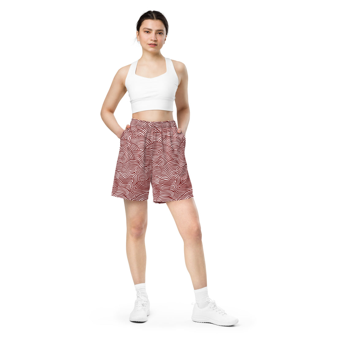 Eco-Friendly Mesh Shorts with Stylish Wave Pattern