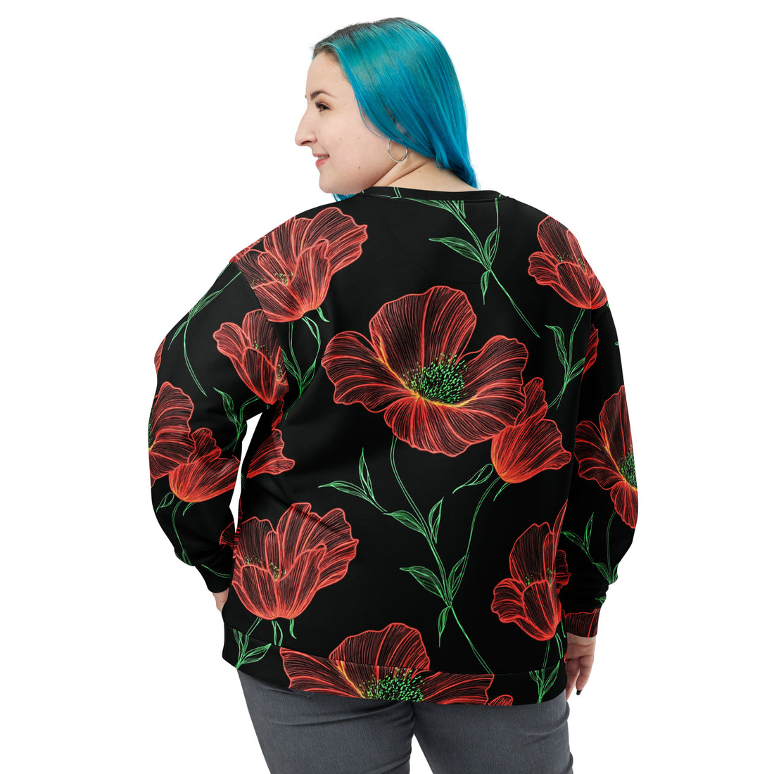 Floral Unisex Sweatshirt | Eye-Catching Black Background