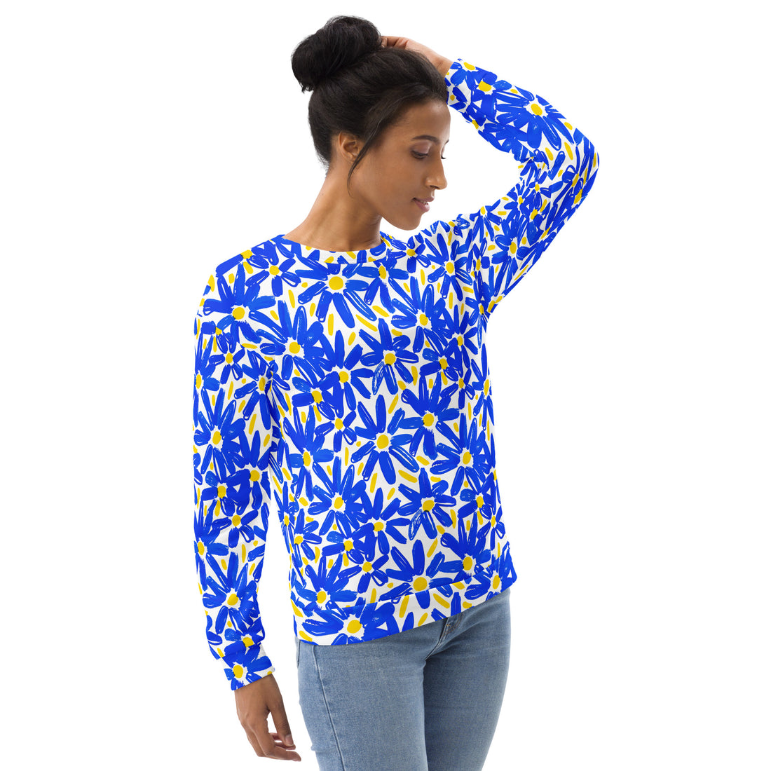 Floral Delight Unisex Sweatshirt – Vibrant Daisy Print