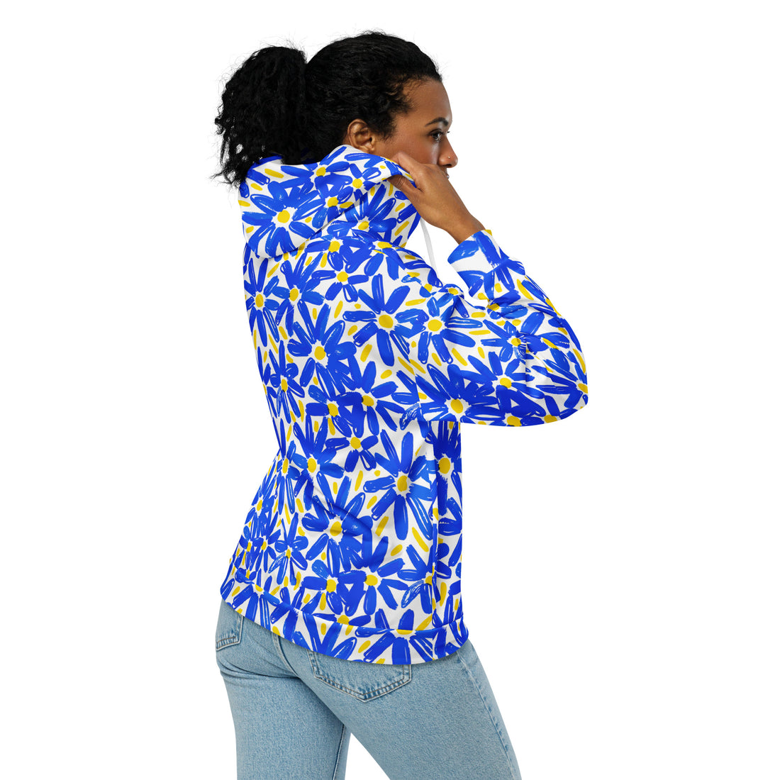 Floral Print Unisex Zip Hoodie – Sustainable and Stylish