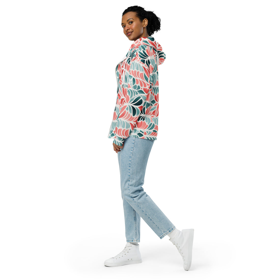 Eco-Friendly Floral Zip Hoodie for Everyday Comfort