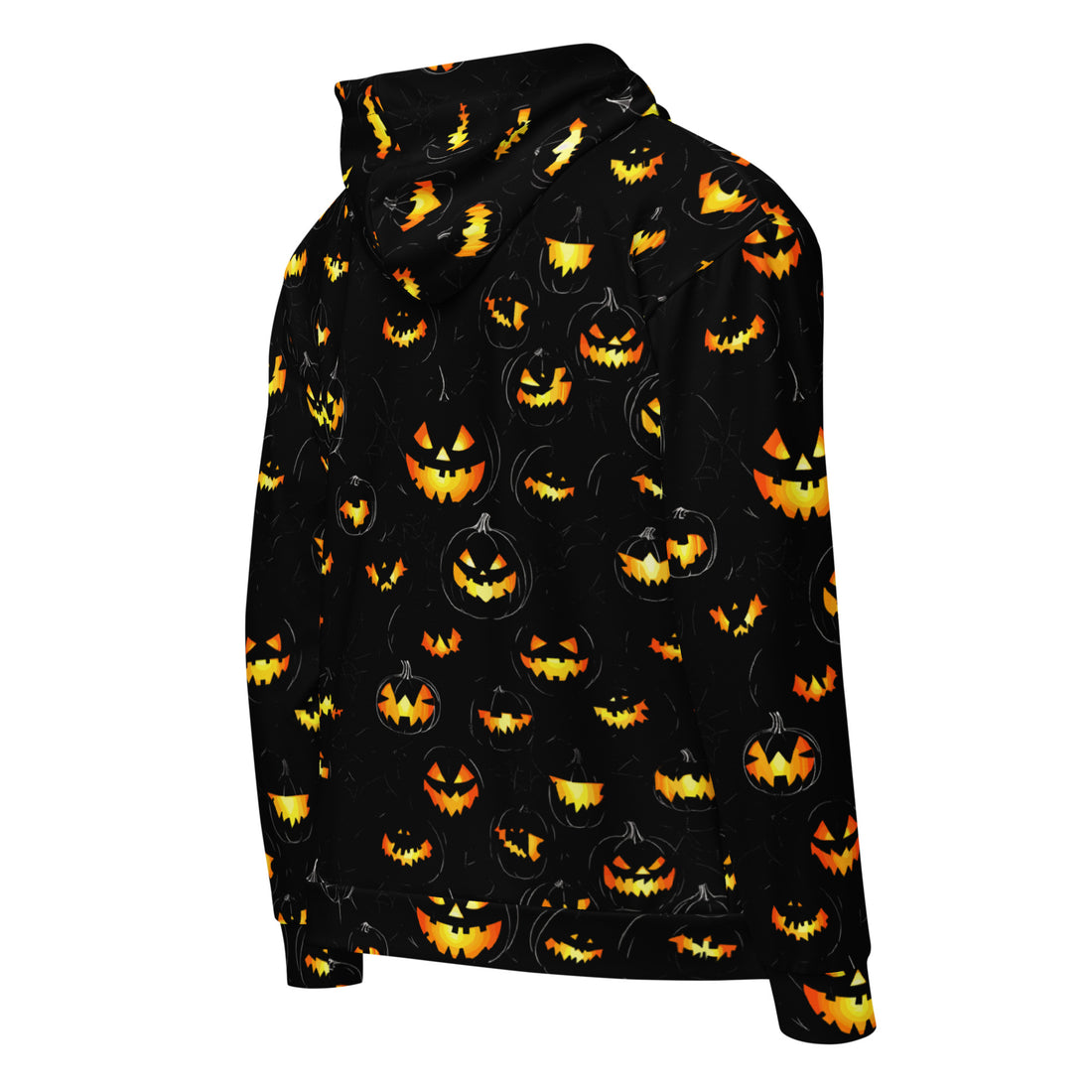 Halloween Pumpkin Zip Hoodie for Women with playful pumpkin design