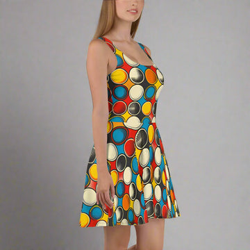 Vibrant Polka Dot Skater Dress