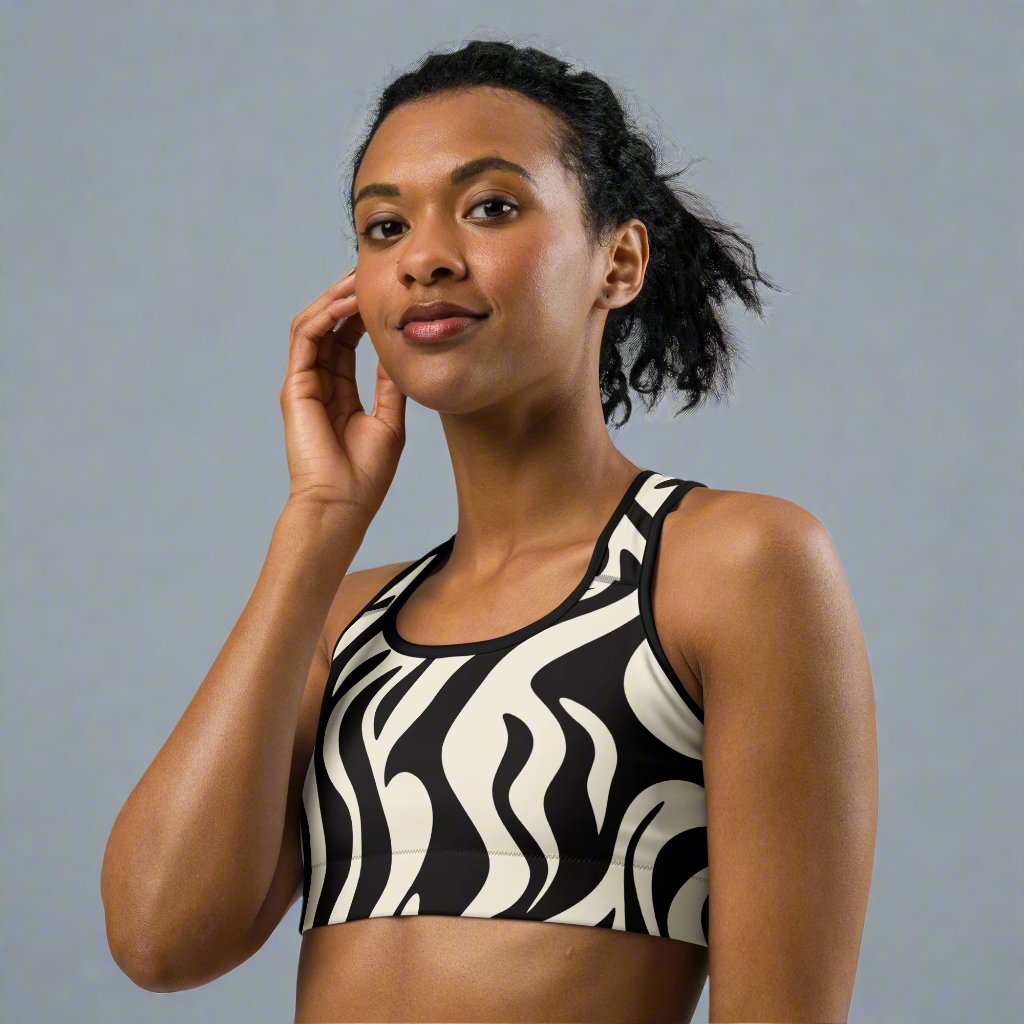 Zebra Print Sports Bra for Active Women