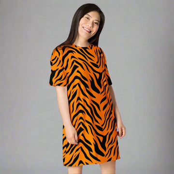 Tiger Stripe Oversized T-shirt Dress