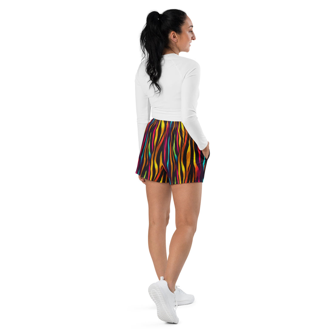 Vibrant Striped Unisex Athletic Shorts