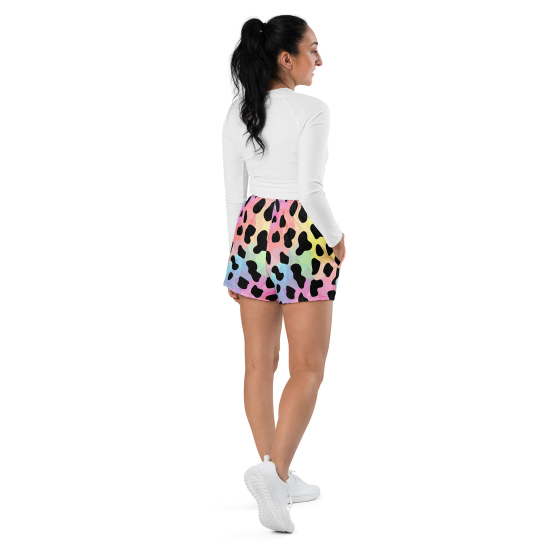 Vibrant Leopard Print Unisex Athletic Shorts