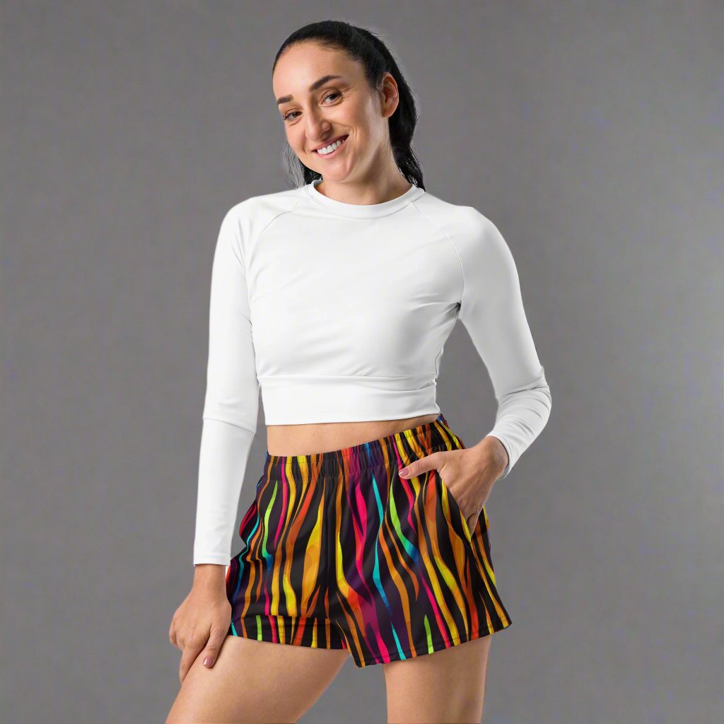 Vibrant Striped Unisex Athletic Shorts