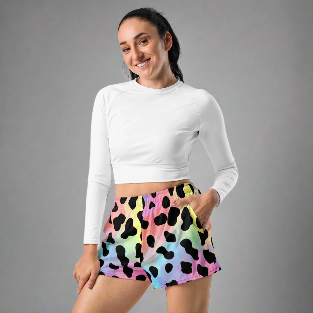 Vibrant Leopard Print Unisex Athletic Shorts