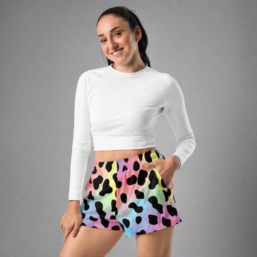 Vibrant Leopard Print Unisex Athletic Shorts