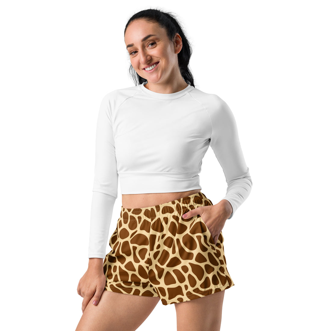 Giraffe Print Unisex Athletic Shorts – Comfortable & Versatile