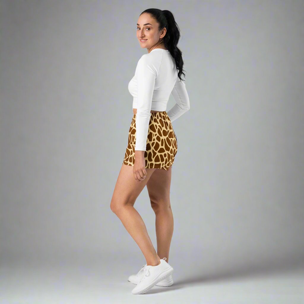 Giraffe Print Unisex Athletic Shorts – Comfortable & Versatile