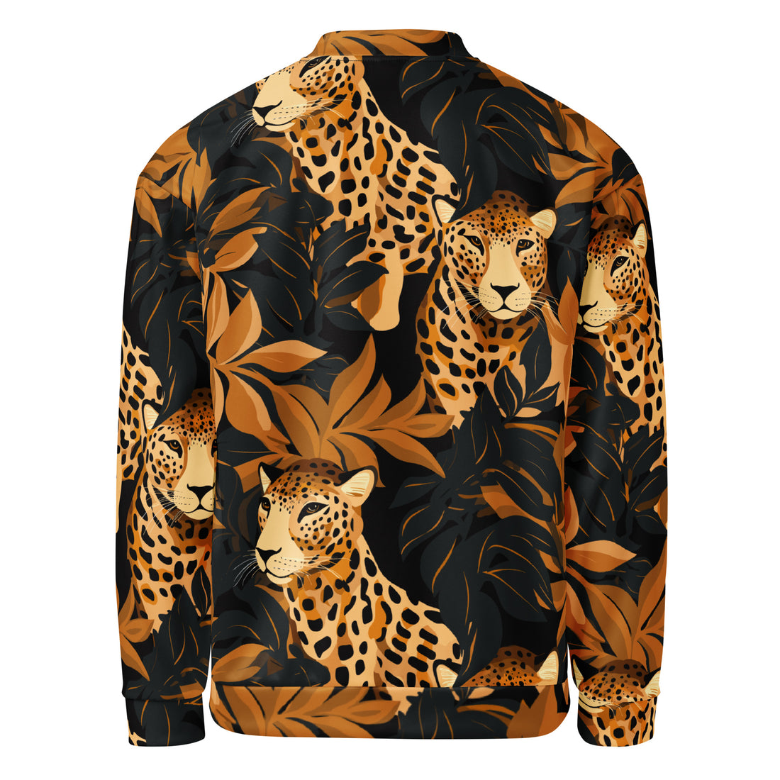 Vibrant Leopard Print Bomber Jacket for Unisex