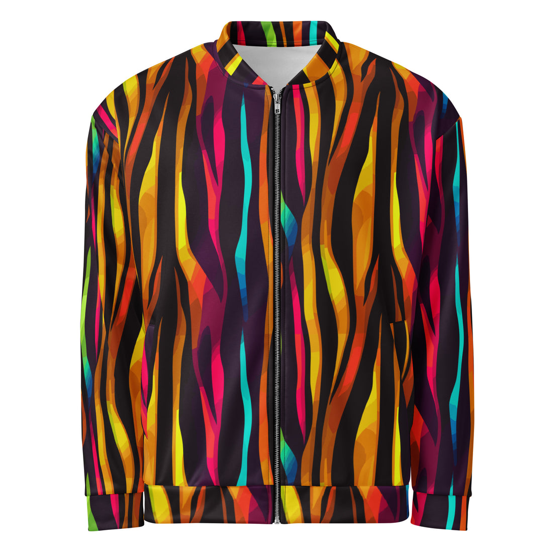 Vibrant Striped Unisex Bomber Jacket