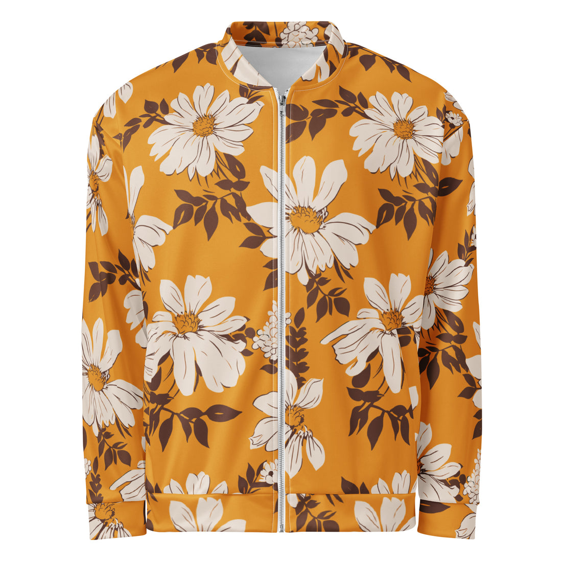 Floral Print Unisex Bomber Jacket - Vibrant Statement Piece