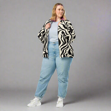 Vibrant Zebra Print Unisex Bomber Jacket