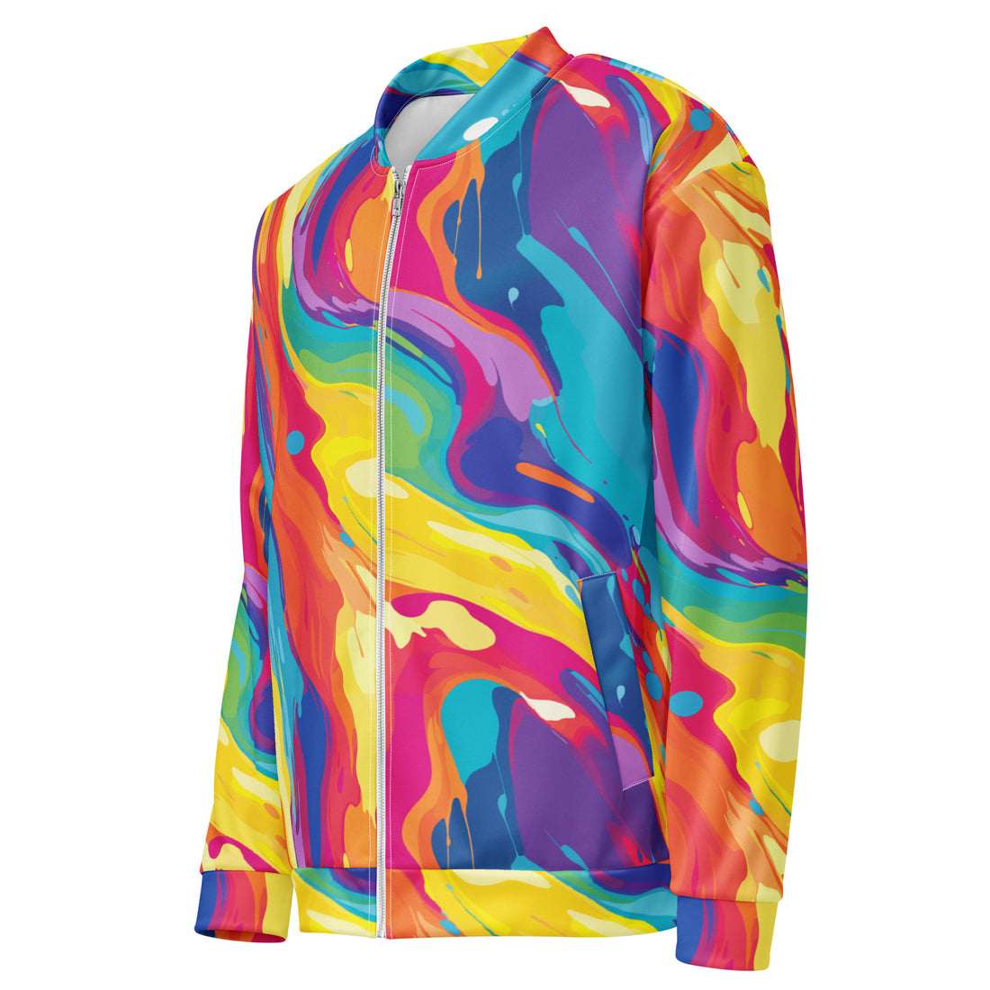 Vibrant Abstract Patterned Unisex Bomber Jacket