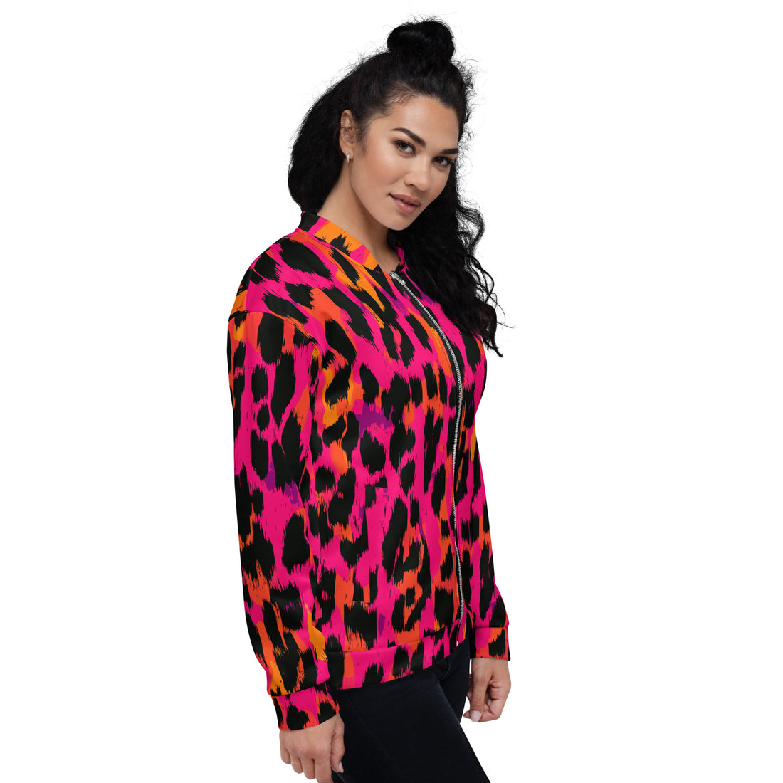 Vibrant Leopard Print Unisex Bomber Jacket