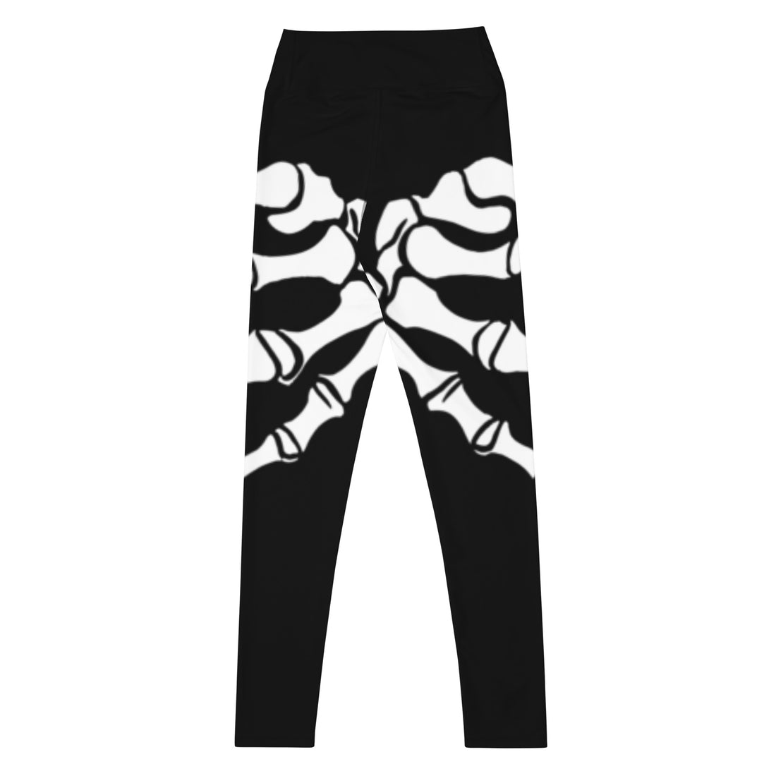 Halloween-themed yoga leggings with a skeleton print for women