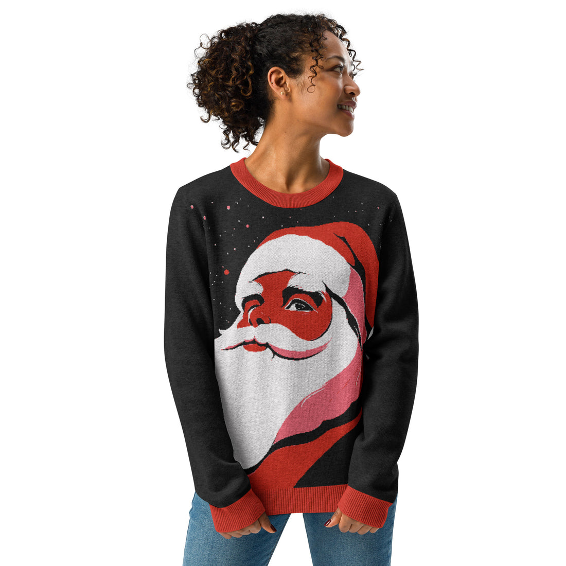 Festive Santa Knitted Crew Neck Sweater