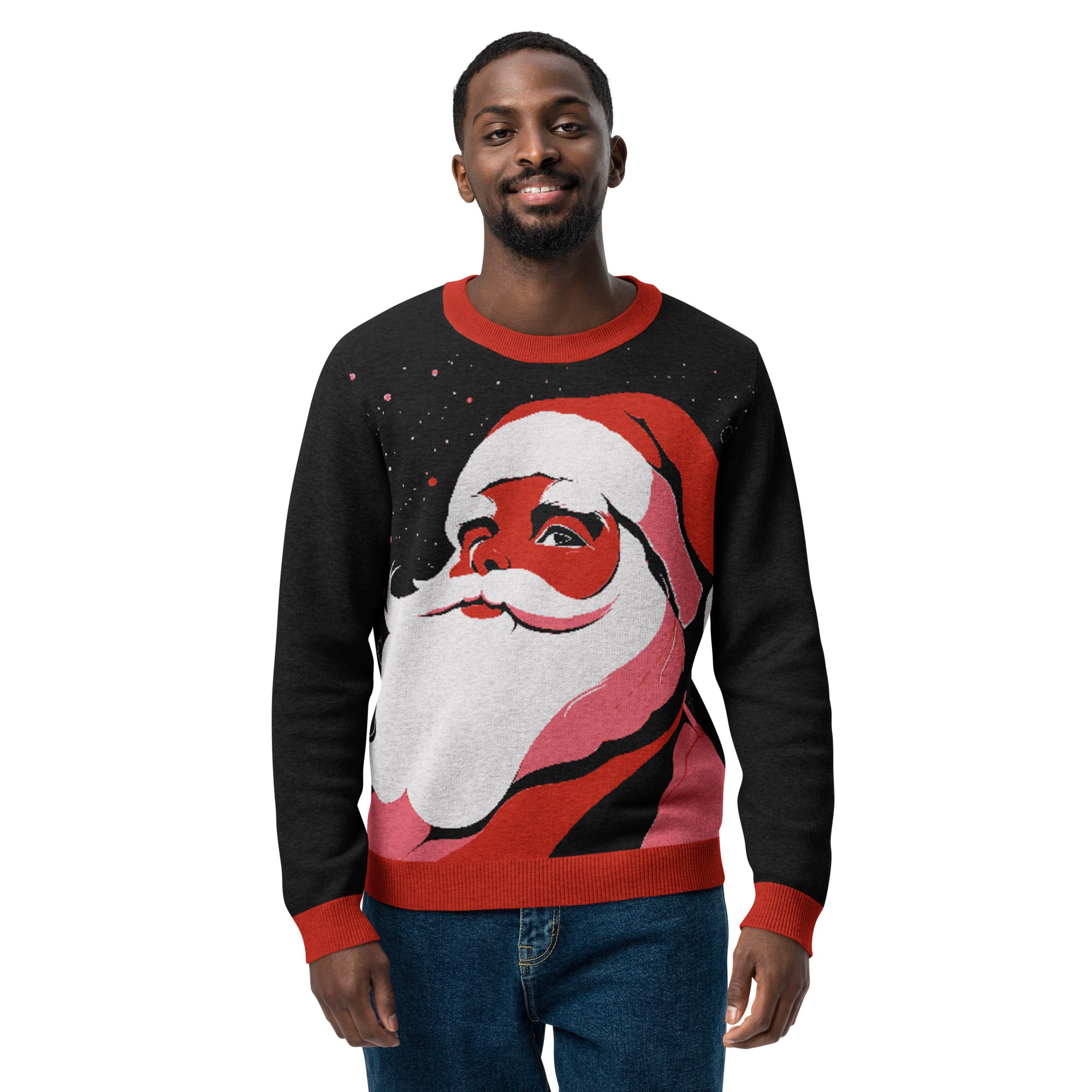 Festive Santa Knitted Crew Neck Sweater