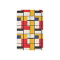 Vibrant Abstract Sherpa Blanket in geometric design with red, yellow, blue, and black colors.