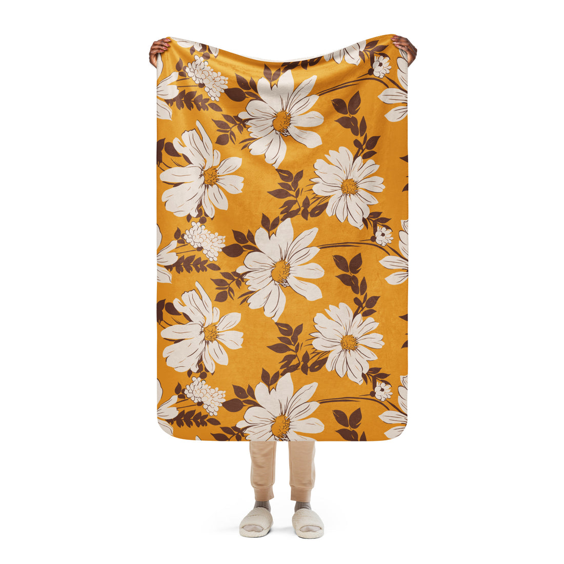 Floral Sherpa Blanket – Plush Comfort & Style