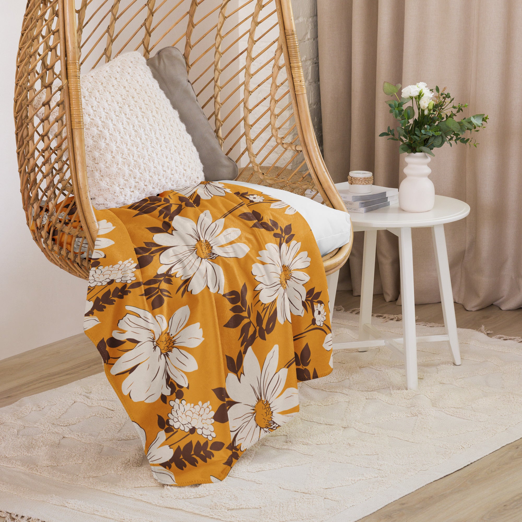 Floral Sherpa Blanket – Plush Comfort & Style