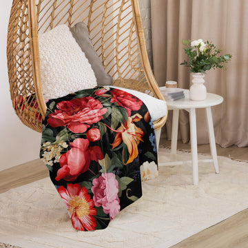 Vibrant Floral Sherpa Blanket