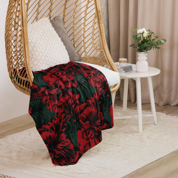 Elegant Floral Sherpa Blanket