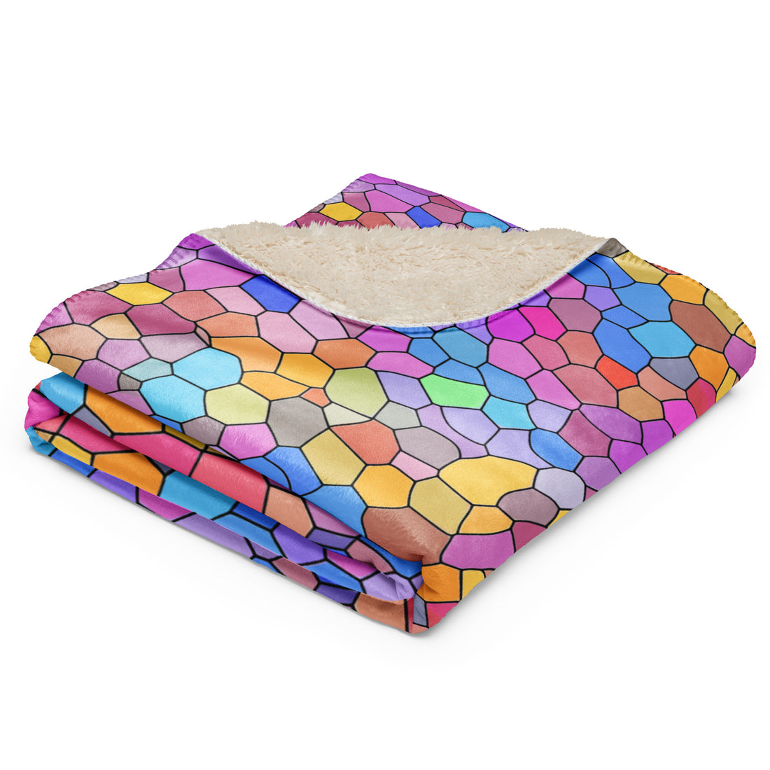 Colorful Mosaic Sherpa Blanket for Ultimate Comfort