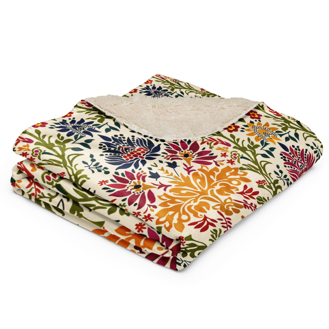 Floral Sherpa Blanket – Cozy & Vibrant Comfort