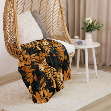 Luxurious Leopard Print Sherpa Blanket