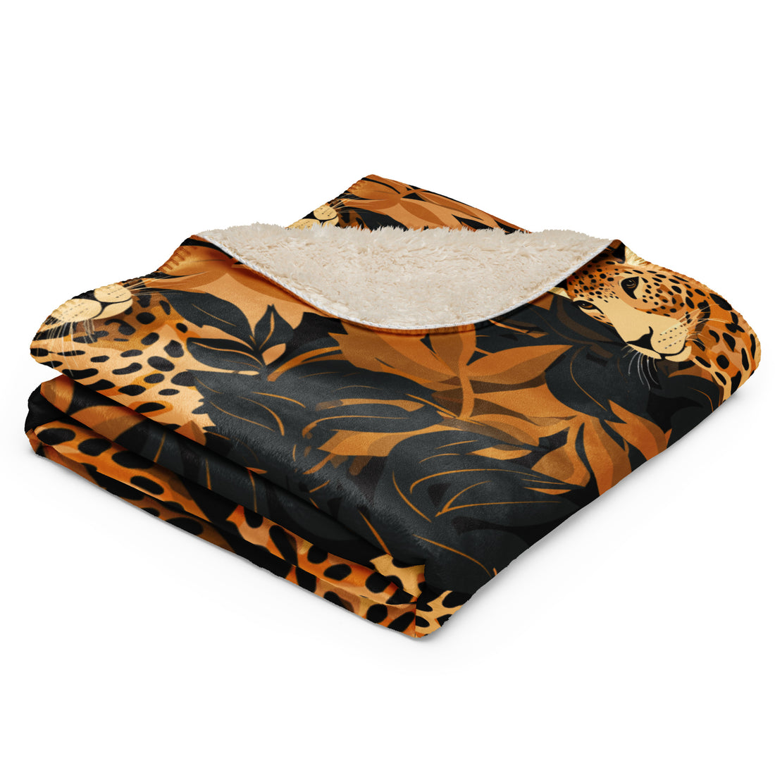 Luxurious Leopard Print Sherpa Blanket