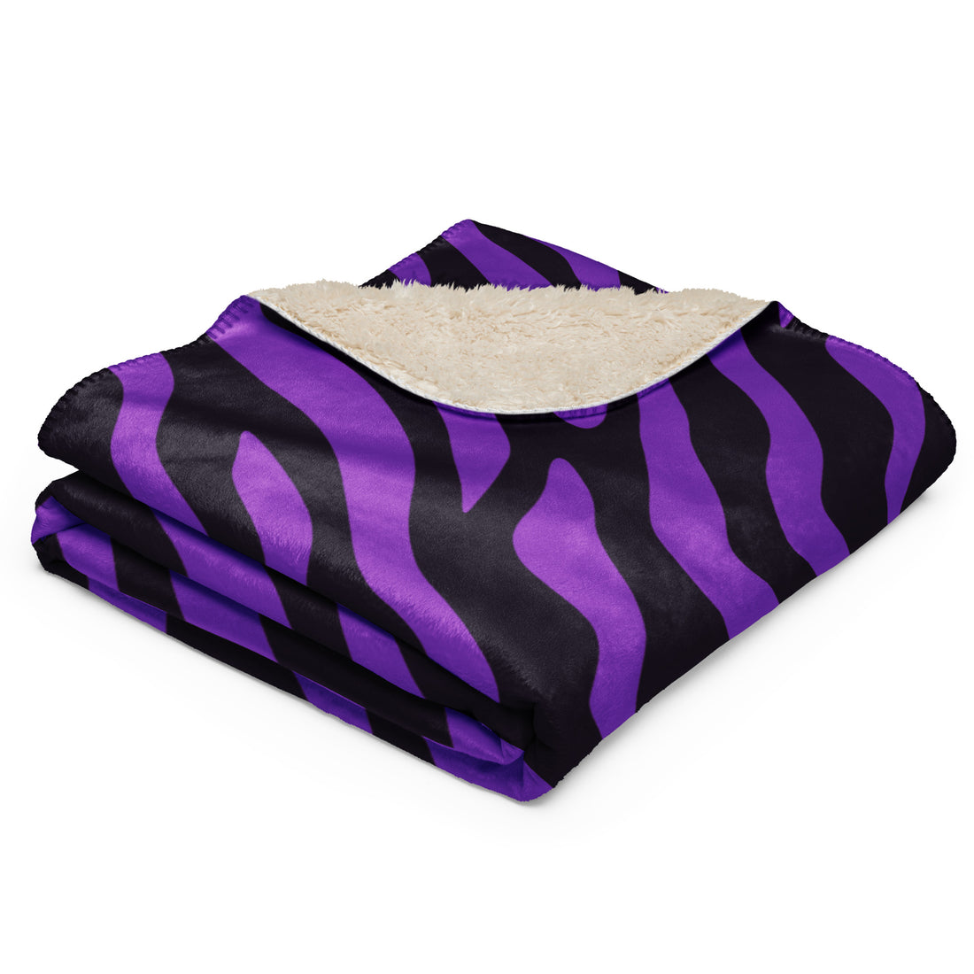 Vibrant Purple Zebra Print Sherpa Blanket