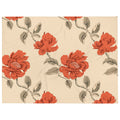 Autumn Peony Silk Touch Throw Blanket with red peony floral design on beige background, ideal for holiday and fall decor.