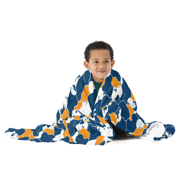 Abstract Autumn Camouflage Throw Blanket